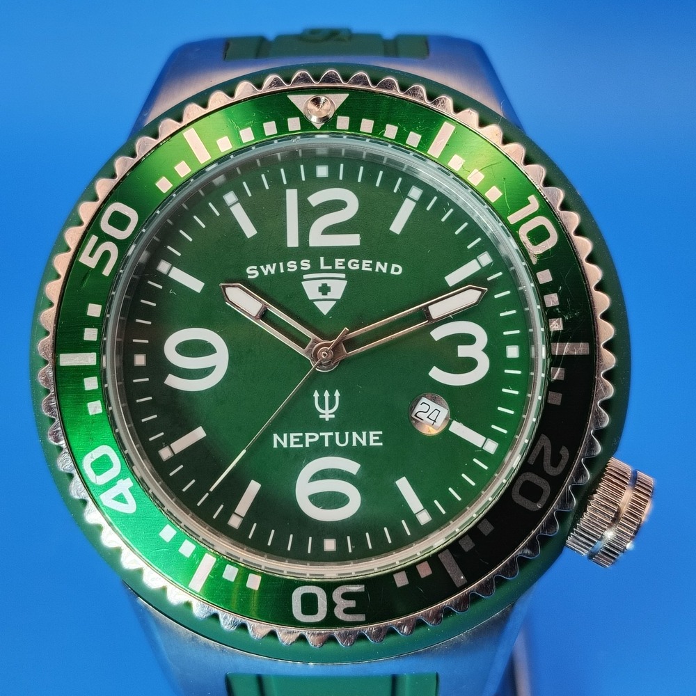 Vintage 2012 Swiss Legends Neptune Pilot Swiss Made 52mm Quartz Watch Restored